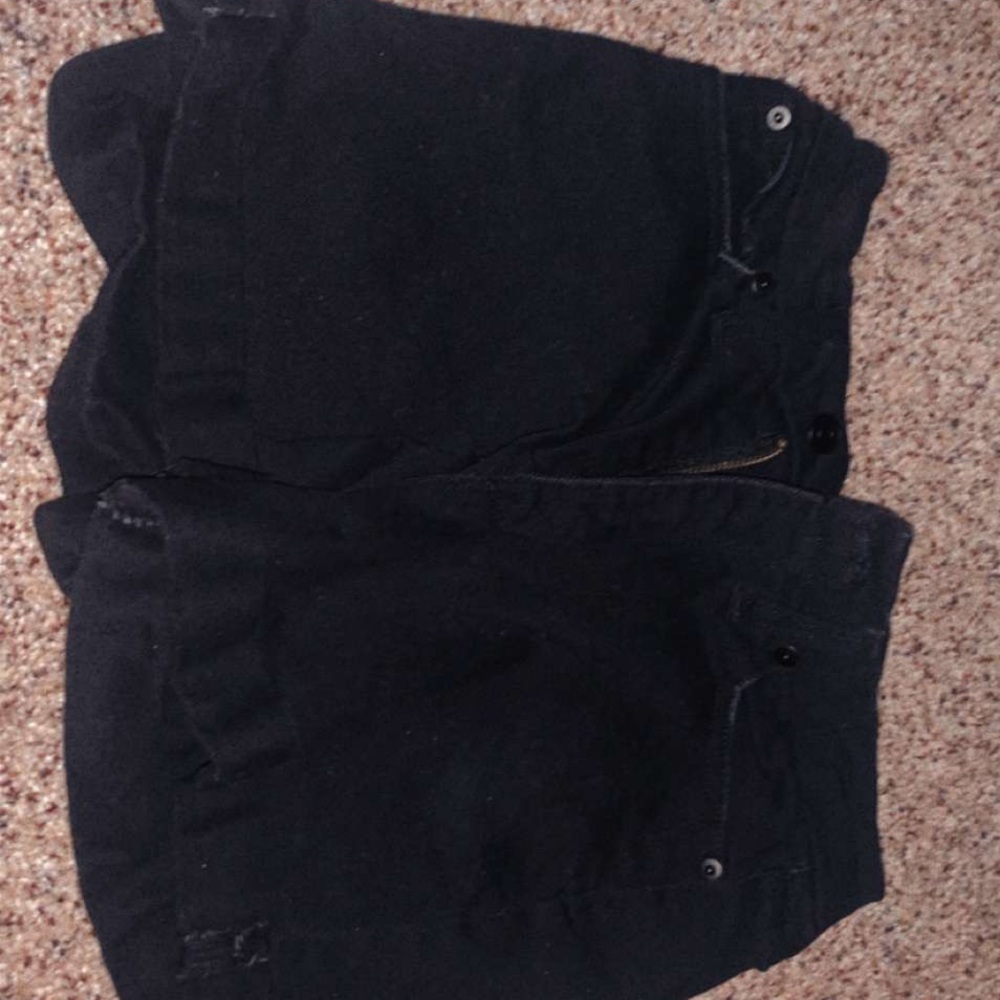 Black jean shorts